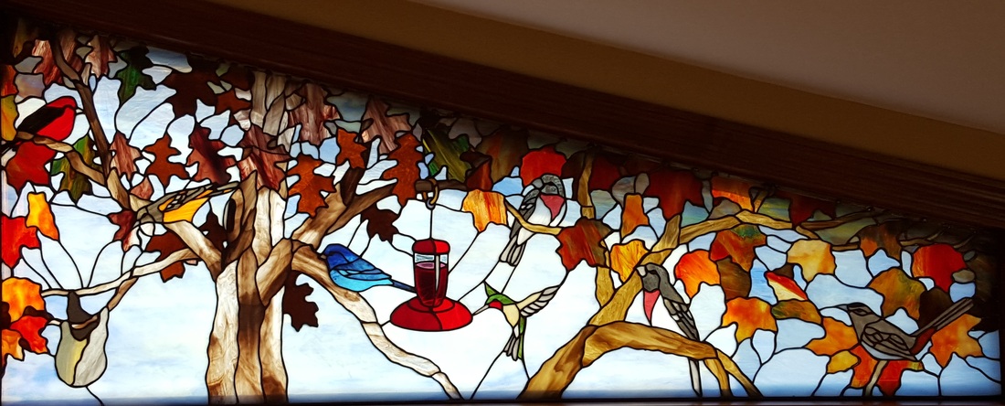 Stained glass birds